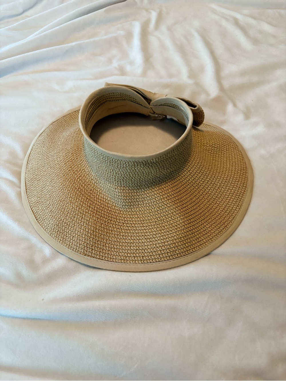 Wide Brim Straw Visor - Tan Sun Protection